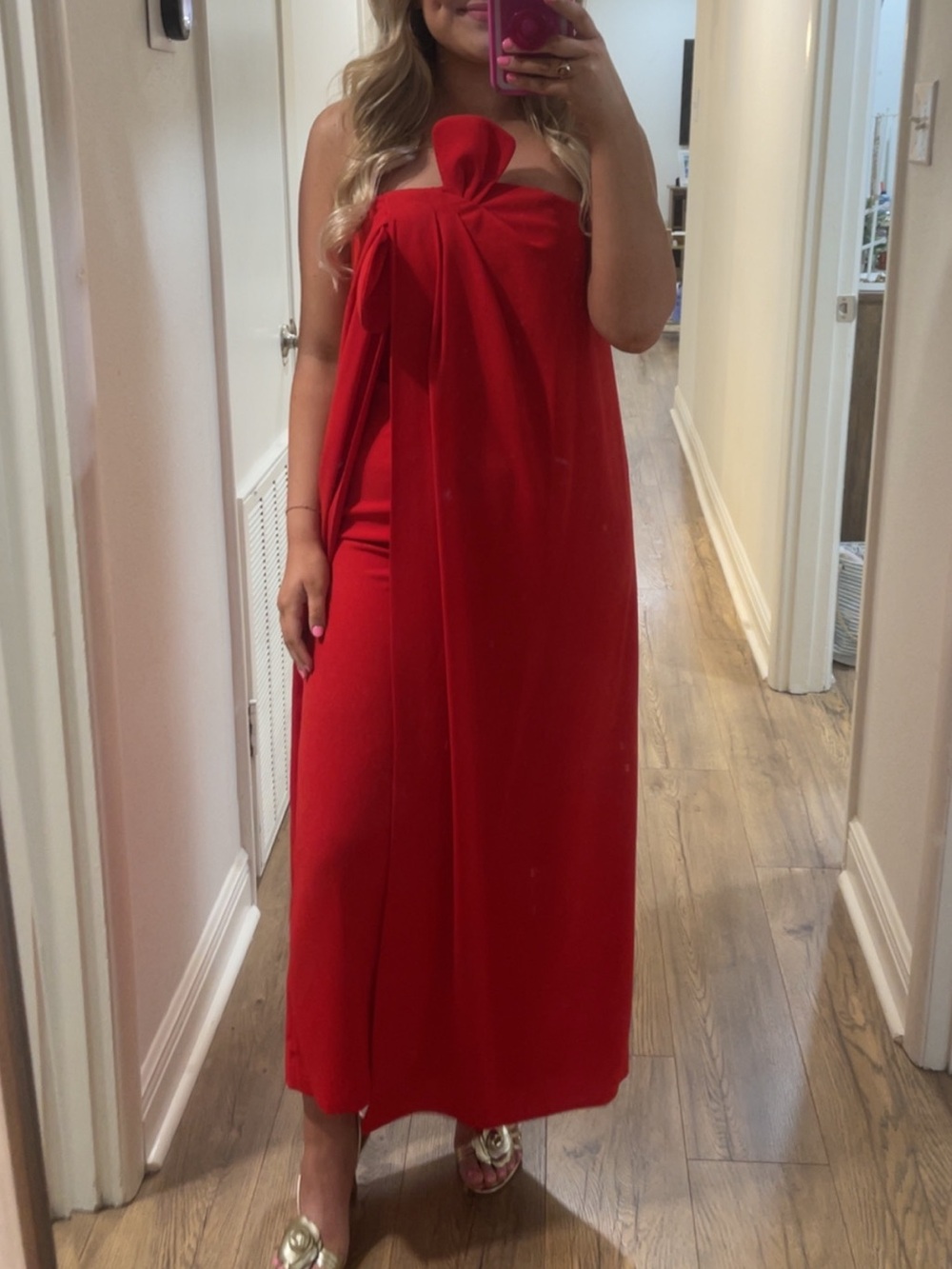 ANTONIO MELANI Strapless Red Bow-Detail Maxi Dress - Picture 9 of 9